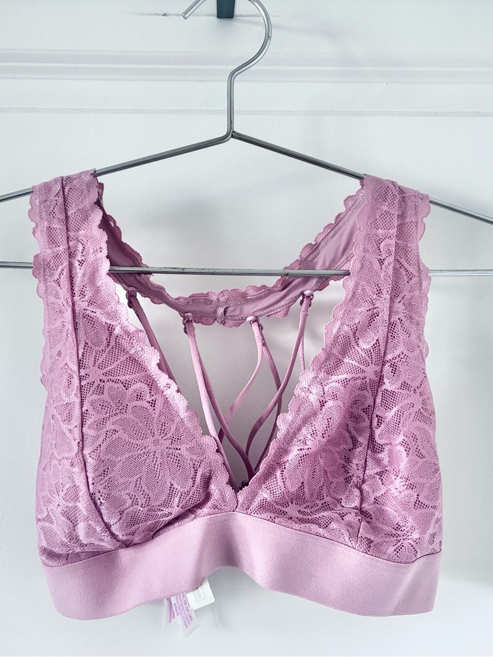 Victoria’s Secret PINK Pink Lace Bralette Strappy Back Wireless Bra